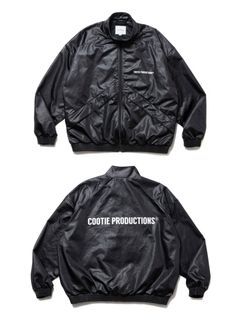 COOTIE PRODUCTIONS - Damp Coated Satin Track Jacket (BLACK  