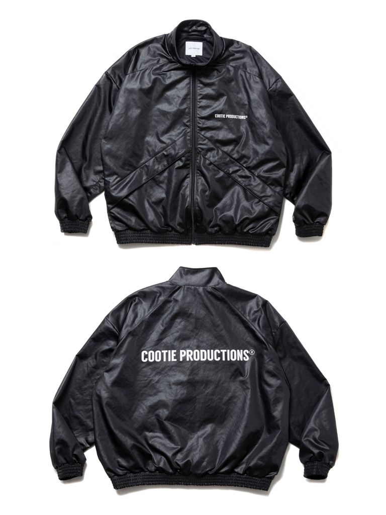 COOTIE PRODUCTIONS - Damp Coated Satin Track Jacket (BLACK 