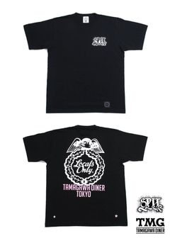 PRINT S/S TEE (BLACK) / SPIT&TAMAGAWA DINER コラボT