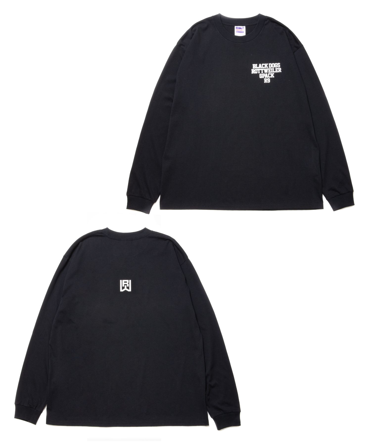 ROTTWEILER - COLLEGE RW L/S TEE (BLACK) / プリントロンT | LOOPHOLE
