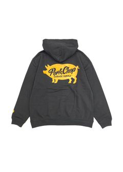 SCRIPT PORK HOODIE (ASH BLACK) / ロゴ スウェットパーカー