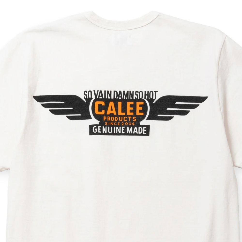 BINDER NECK WING LOGO VINTAGE TEE ＜NATURALLY PAINT DESIGN＞ (WHITE) / ×ナチュラリーペイント コラボ Tシャツ