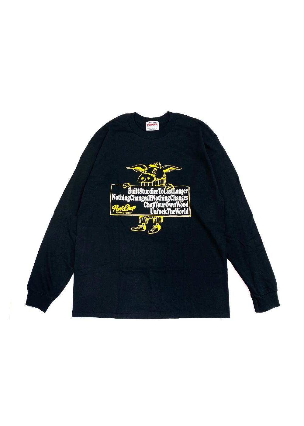 【ラスト1点】SLOGAN L/S TEE (BLACK) / スローガン ロングスリーブ Tシャツ