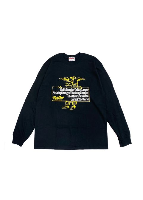 【ラスト1点】SLOGAN L/S TEE (BLACK) / スローガン ロングスリーブ Tシャツ
