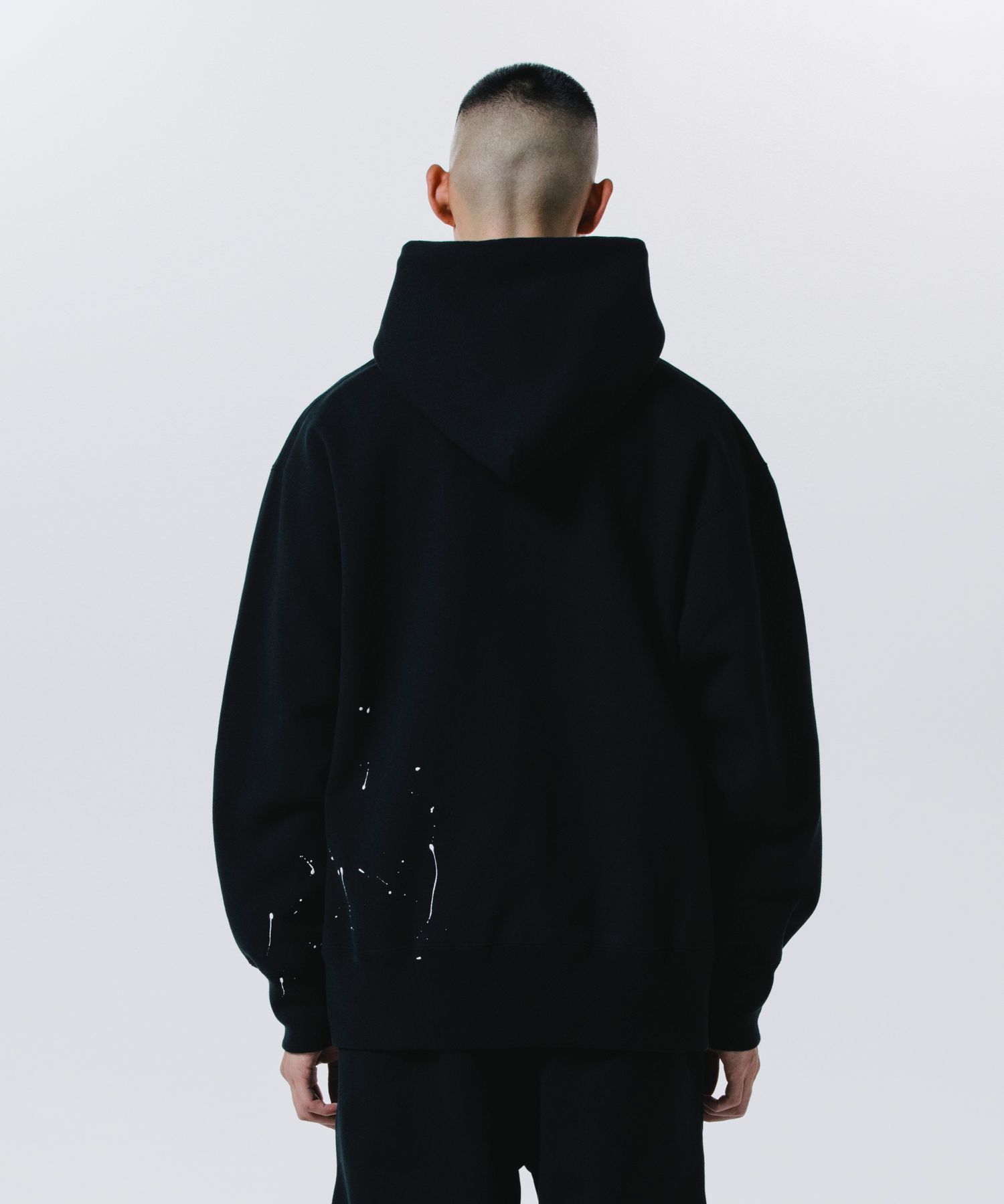 ROTTWEILER - RW PAINTED PARKA (BLACK) / ペイント加工 プリント スウェットパーカー / セットアップ可能 |  LOOPHOLE