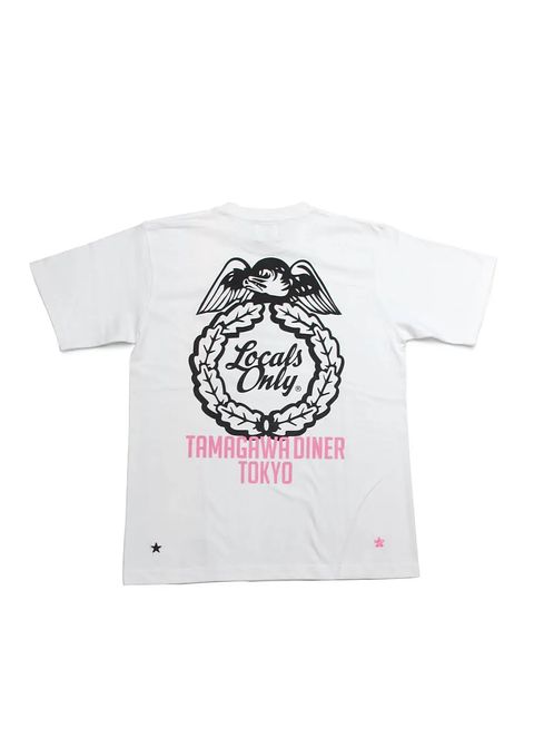 PRINT S/S TEE (WHITE) / SPIT&TAMAGAWA DINER コラボT