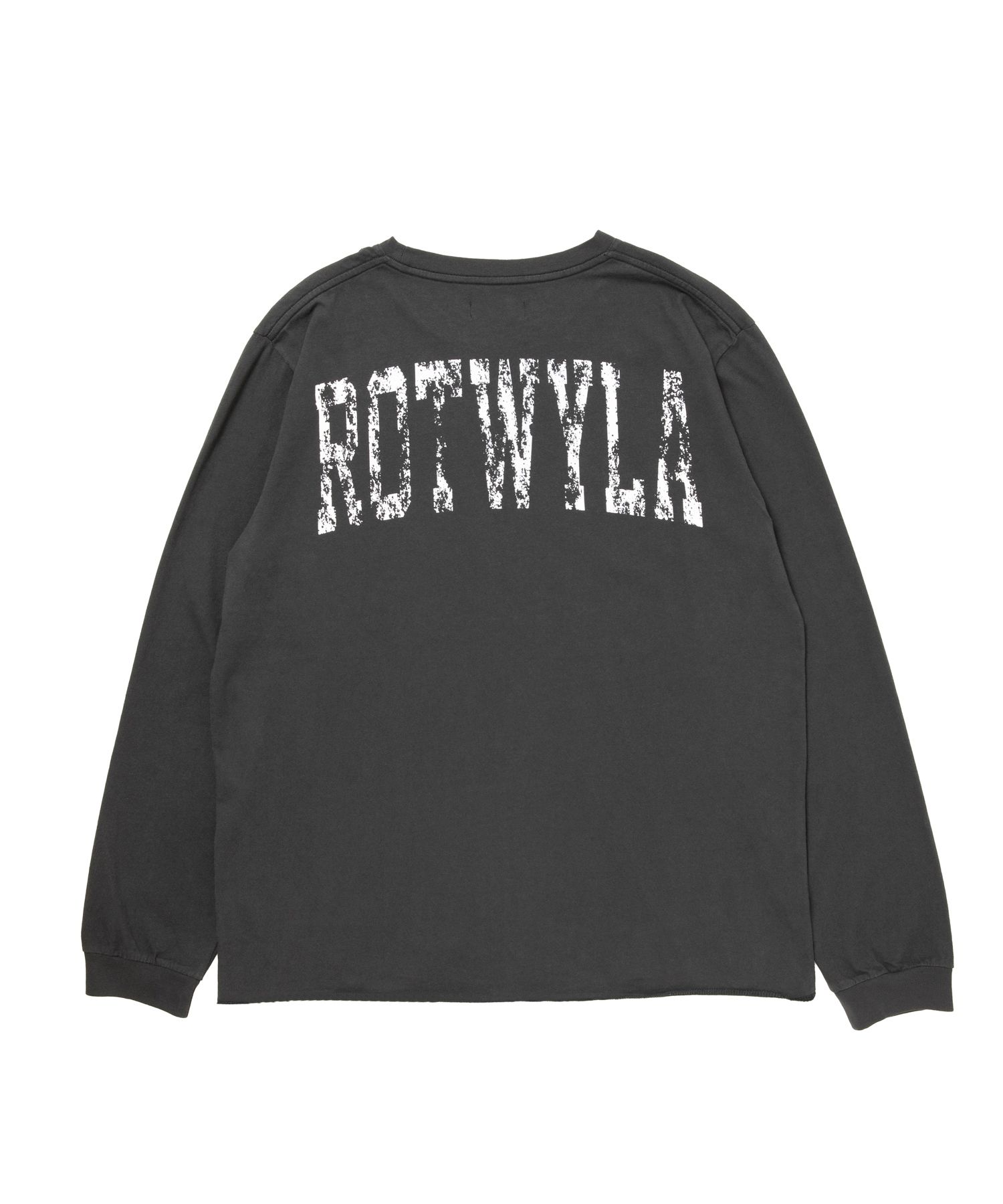 R9 ROTWYLA LS TEE (BLACK) / カレッジロゴ プリント オリジナル Tシャツ
