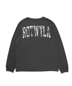 R9 ROTWYLA LS TEE (BLACK) / カレッジロゴ プリント オリジナル Tシャツ
