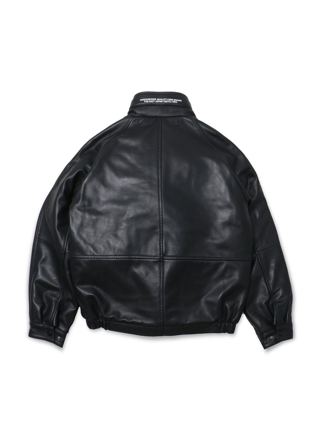 HIDE AND SEEK - LEATHER ZIP JACKET (BLACK) / レザー ボンバー 