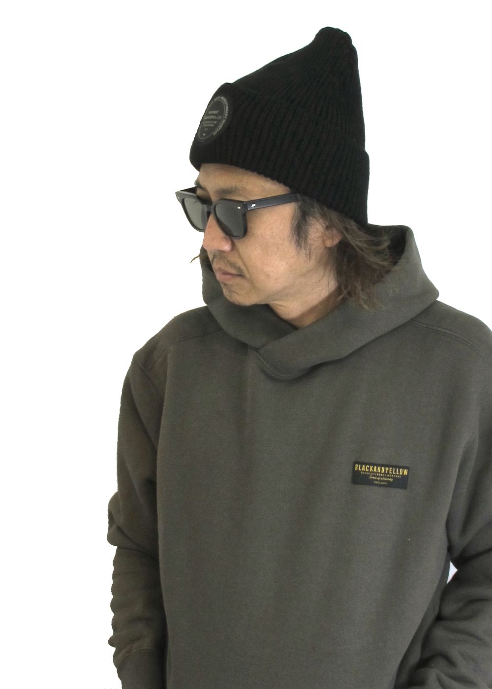 KNIT CAP CIRCLE PATCH (BLACK) / サークルパッチ ニットキャップ