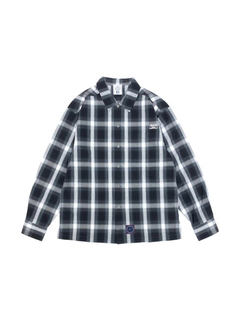 L/S CHECK SHIRT (BLACK×WHITE) / チェック L/S シャツ