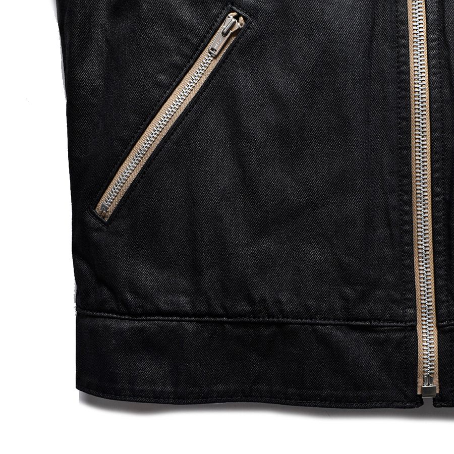 マインデニム　ブラックデニムライダースジャケット　Ｍサイズ MINEDENIM - 【ラスト1点】Black Coating Denim Riders JKT (BLT