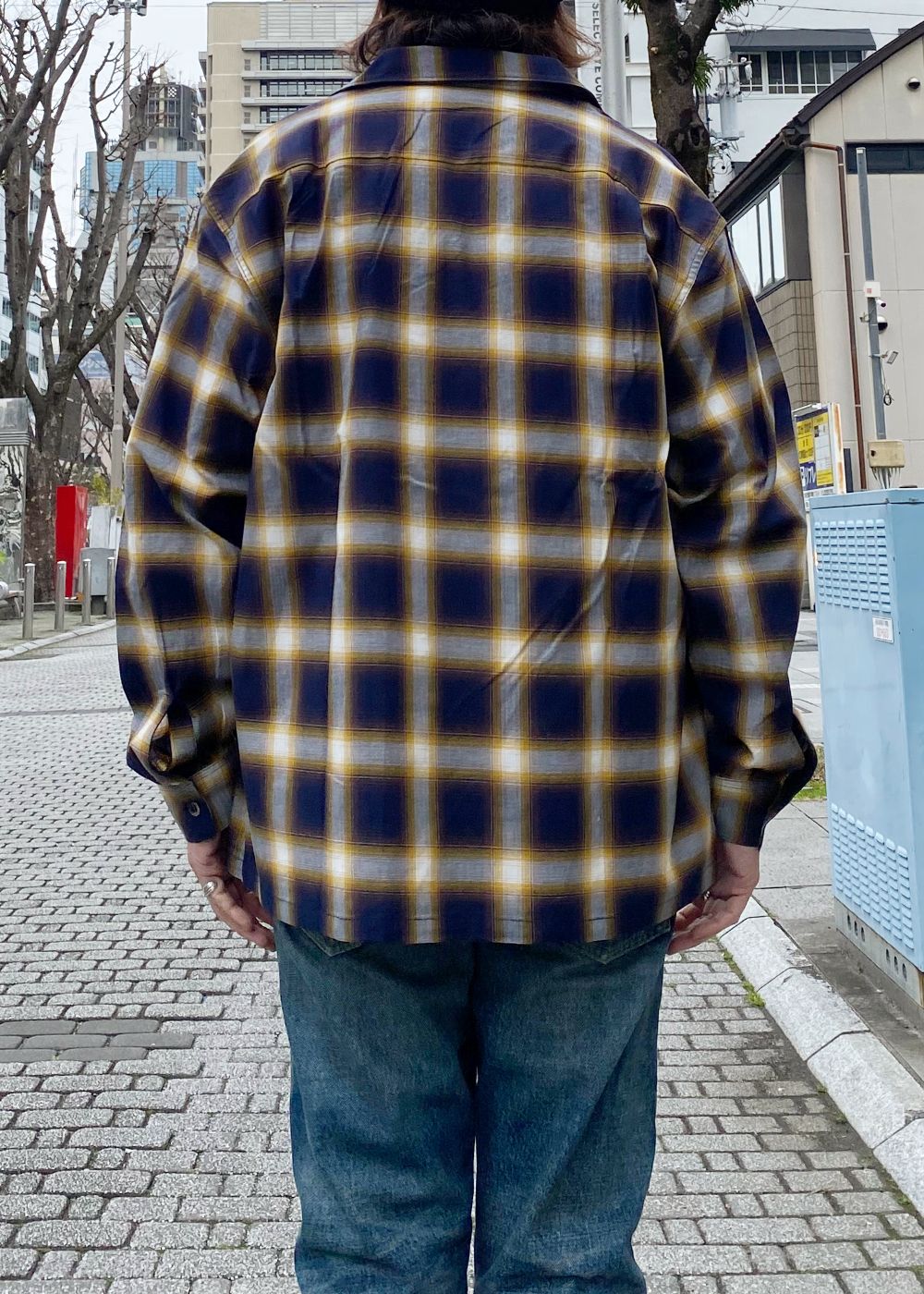 FIVE BROTHER Ex. L/S CHECK SHIRT "VIN" (YELLOW) / ファイブ ブラザー コラボ チェック シャ