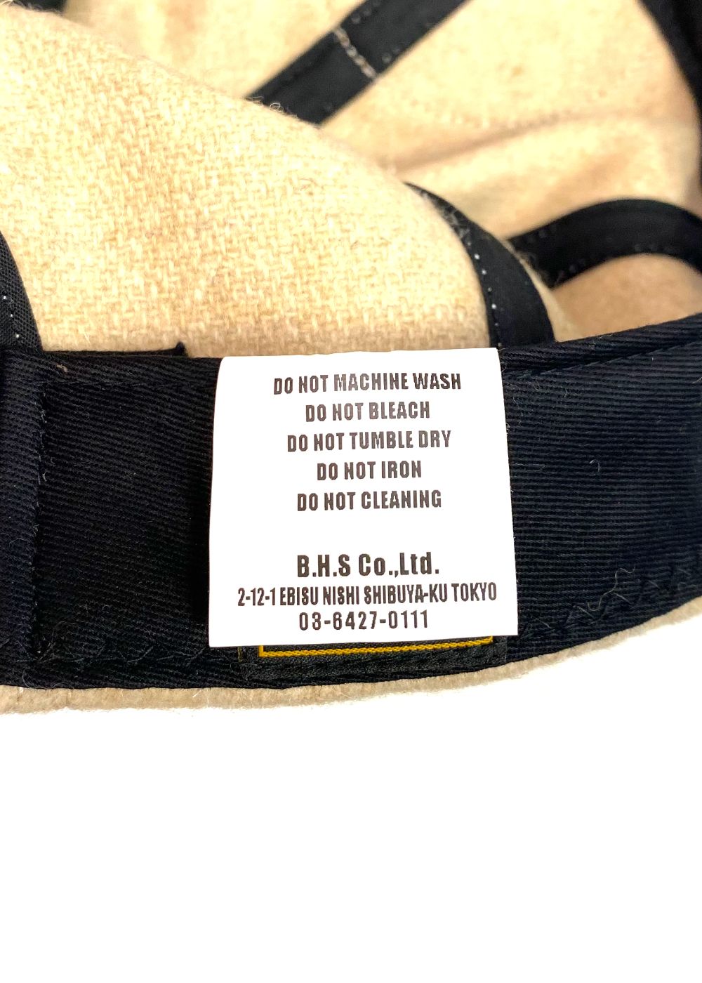 【ラスト1点】WOOL LEATHER PATCH CAP (BEIGE) / レザーワッペン ベースボールキャップ