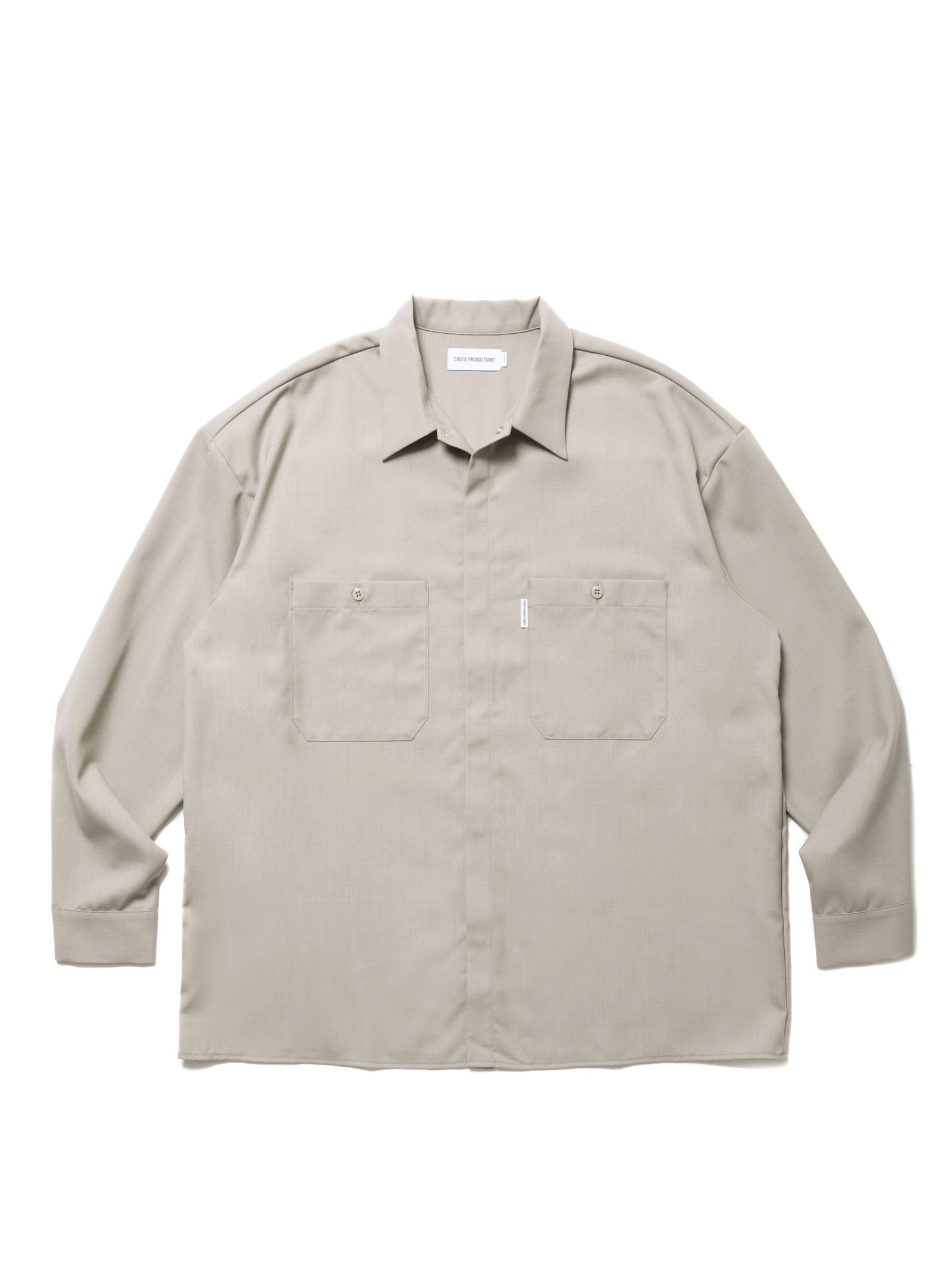 COOTIE PRODUCTIONS - T/W Fly Front Work L/S Shirt (TAUPE 