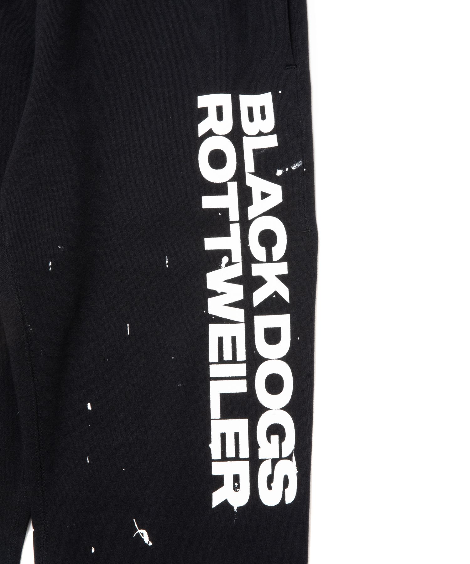 ROTTWEILER - R.W PAINTED SWEAT PANTS (BLACK) / ペイント加工