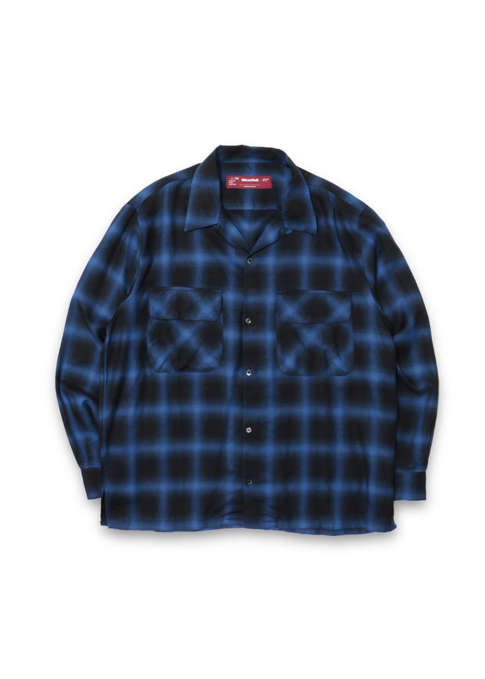 HIDE AND SEEK - OMBRE CHECK L/S SHIRT (BLACK) / オンブレチェック