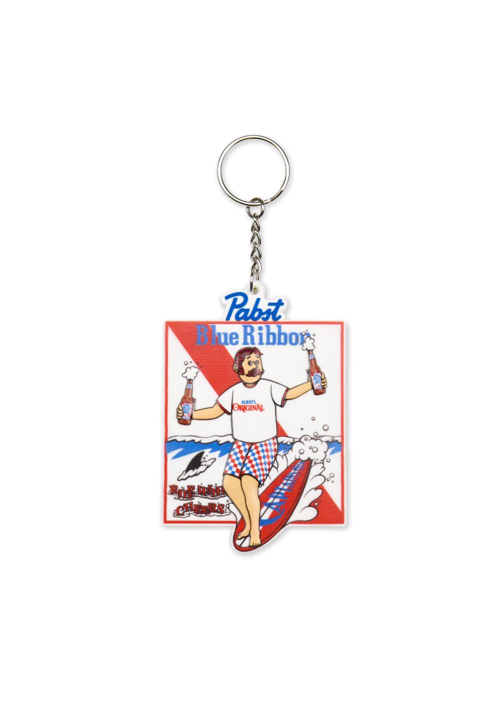 × Pabst Blue Ribbon RUBBER COASTER (WHITE) / ×パブストブルーリボン コラボ キーホルダー コースター