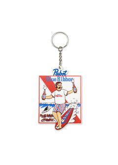 × Pabst Blue Ribbon RUBBER COASTER (WHITE) / ×パブストブルーリボン コラボ キーホルダー コースター