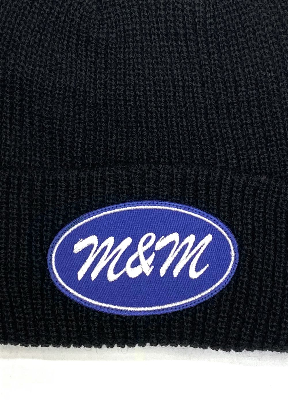 KNIT CAP (BLACK) / ロゴ ワッペン ニットキャップ