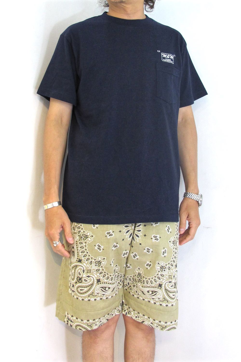 PRINT S/S TEE (NAVY) / アンライバルド コラボT