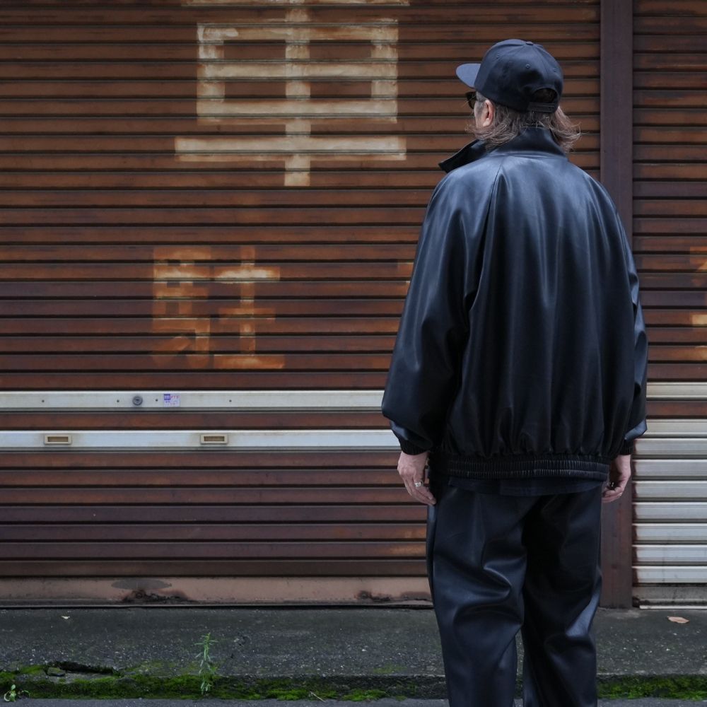 Track Jacket (BLACK) / PUレザー トラック ジャケット / セットアップ可能