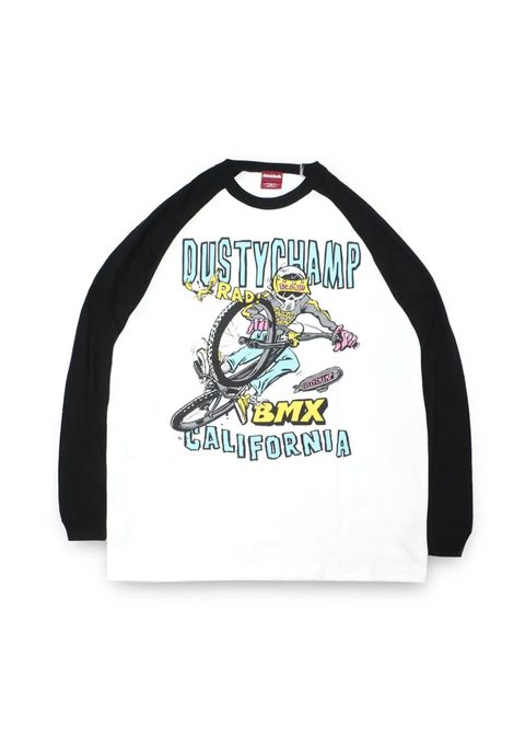 DUSTYCHAMP × DamianFulton RAGLAN L/S TEE (BLACK) / ダスティーチャンプ × ダミアンフルトン コラボ ロングスリーブ Tシャツ