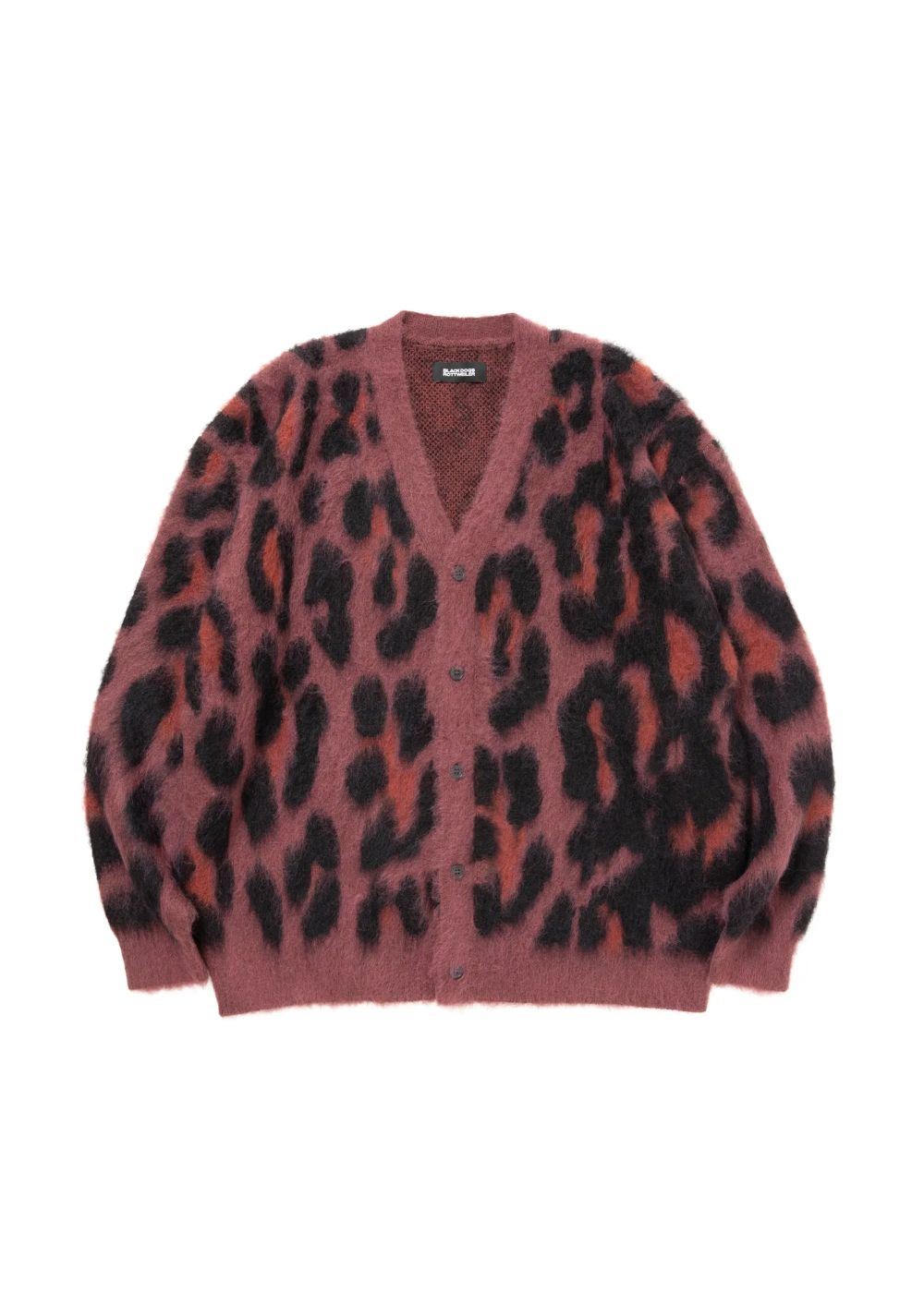 LEOPARD CARDIGAN (BLACK) / オリジナル レオパード柄 モヘア カーディガン