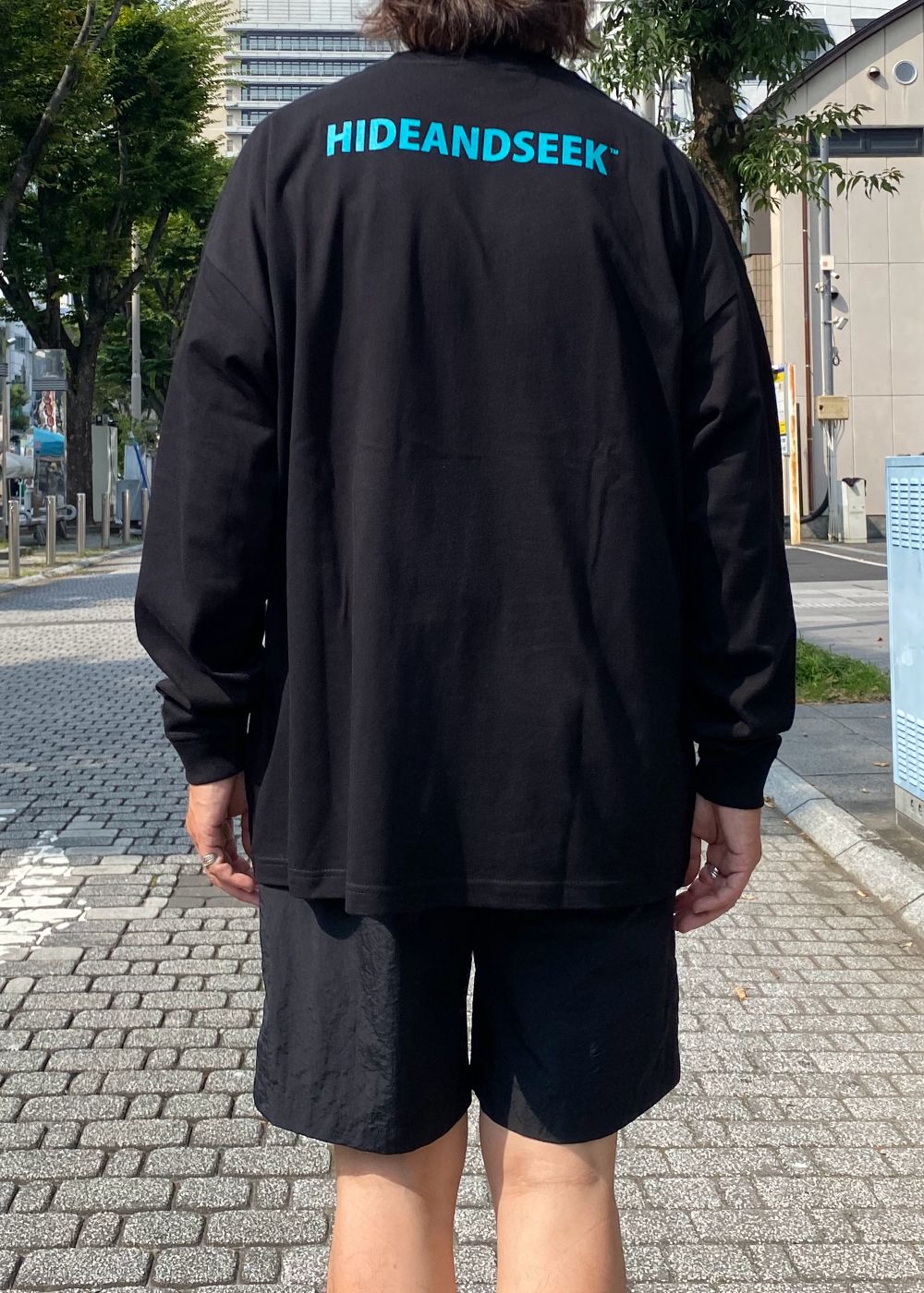 Burn L/S Tee (BLACK×GREEN) / フォト プリント ルーズフィット ロングスリーブ Tシャツ