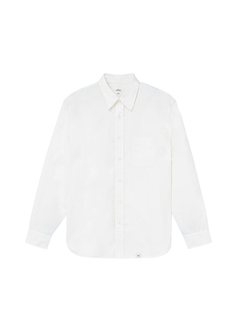 L/S LONG POINT COLLAR SHIRT "LYNCH" (WHITE) / オックスフォード レギュラーカラー シャツ