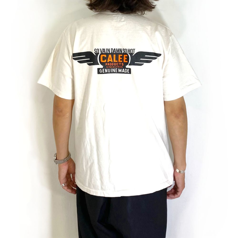 BINDER NECK WING LOGO VINTAGE TEE ＜NATURALLY PAINT DESIGN＞ (WHITE) / ×ナチュラリーペイント コラボ Tシャツ