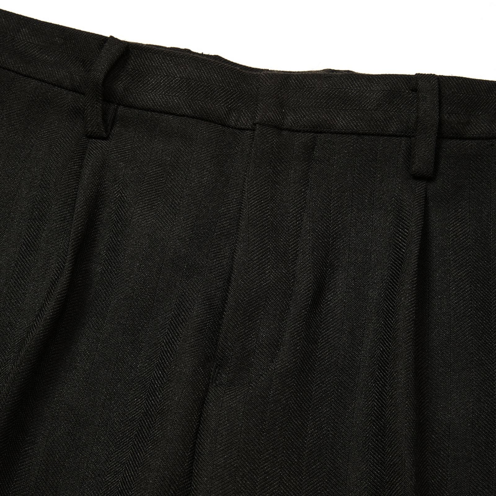 VINTAGE TYPE HERRINGBONE SLACKS (BLACK) / ヴィンテージ タイプ ヘリンボーン スラックス