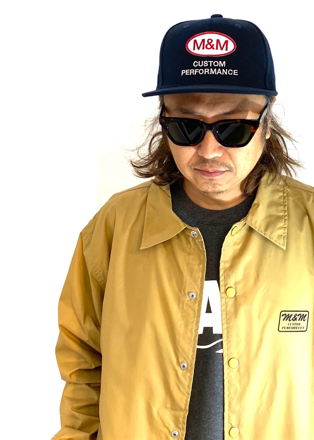 【ラスト1点】Flat Visor Cap (NAVY) / ロゴ ワッペン ベースボール キャップ