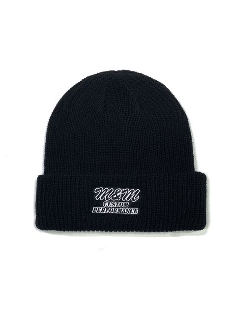 KNIT CAP (BLACK) / ロゴ刺繍 ニットキャップ