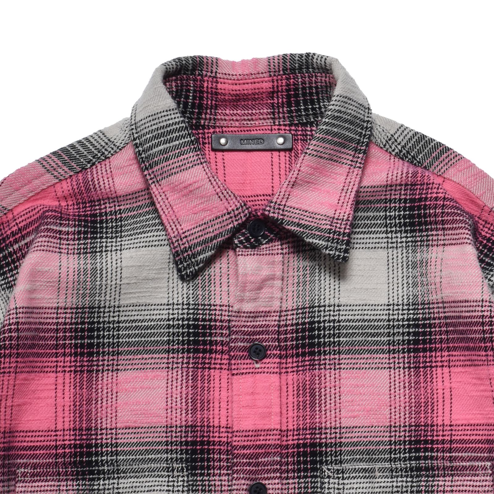 Heavy Cotton Flannel Ombre Work Shirt (PINK) / ヘビー コットン オンブレチェック ネルシャツ