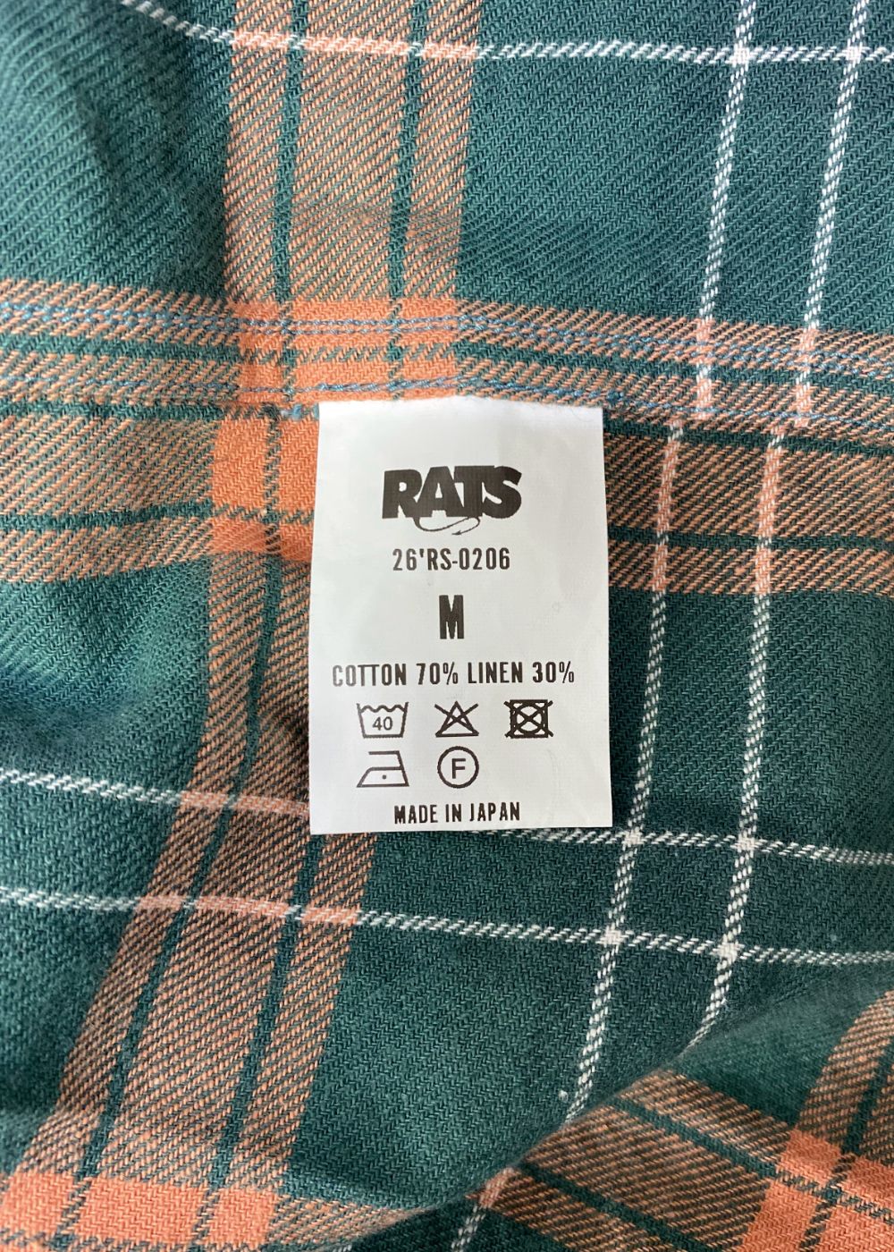 COTTON LINEN CHECK SHIRT (GREEN CHECK) / チェック コットン リネン ネルシャツ