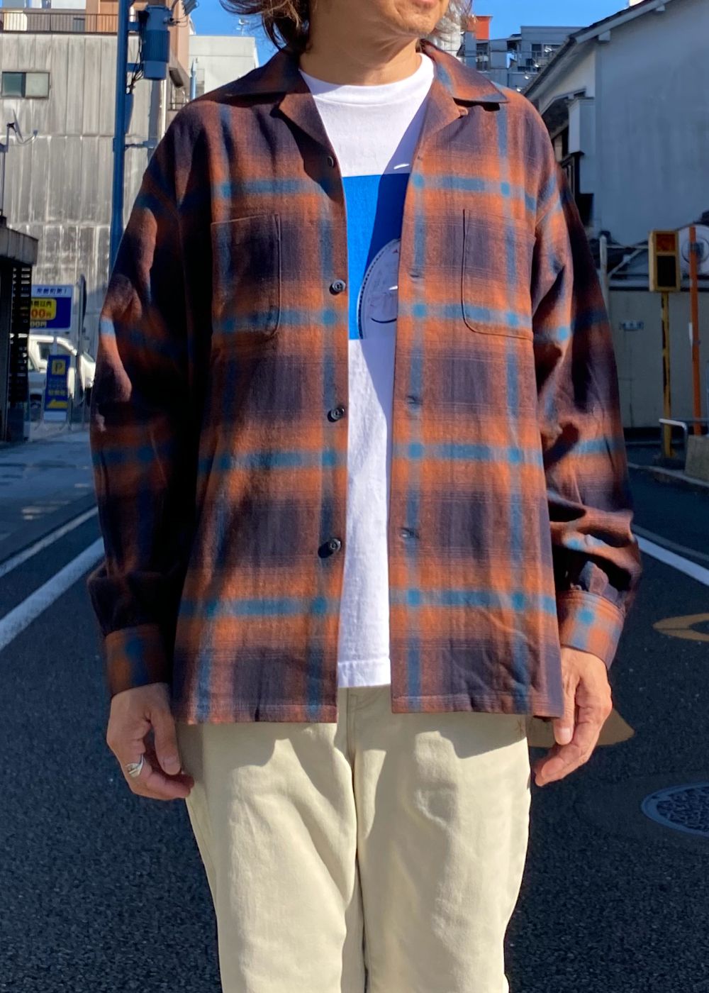FIVE BROTHER Ex. L/S CHECK SHIRT "VIN" (MAROON) / ファイブ ブラザー コラボ チェック シャツ