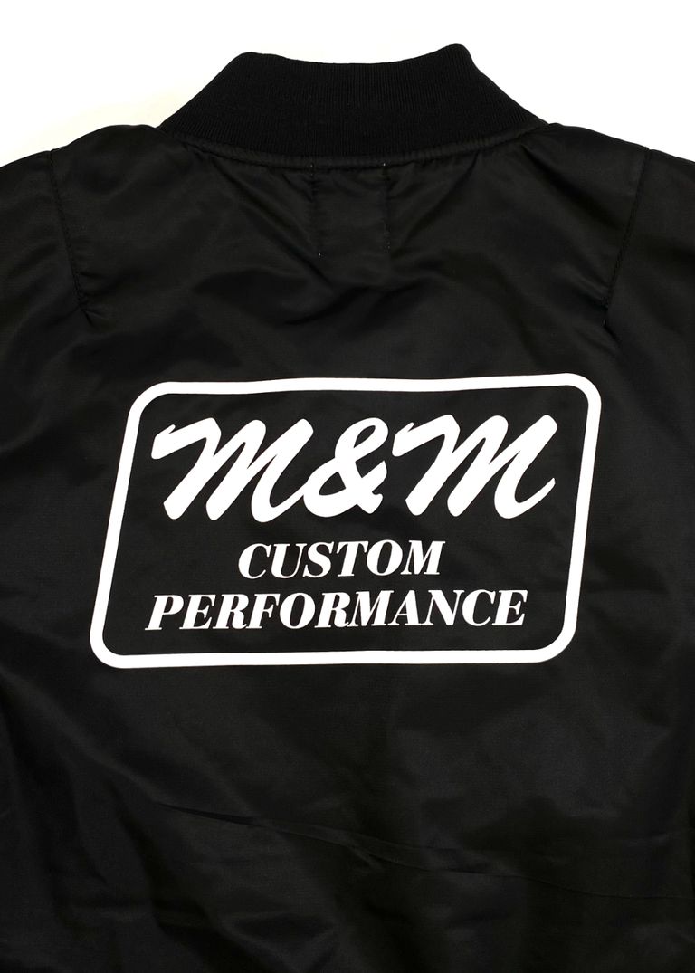 M&M CUSTOM PERFORMANCE - MA-1 JACKET (BLACK) / バックプリント MA-1 