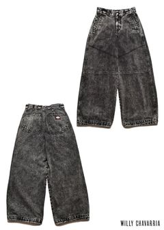 ×WILLY CHAVARRIA Black Denim CB.RAVER PANTS (BLACK) / ×ウィリーチャバリア コラボ ワイドデニムパンツ