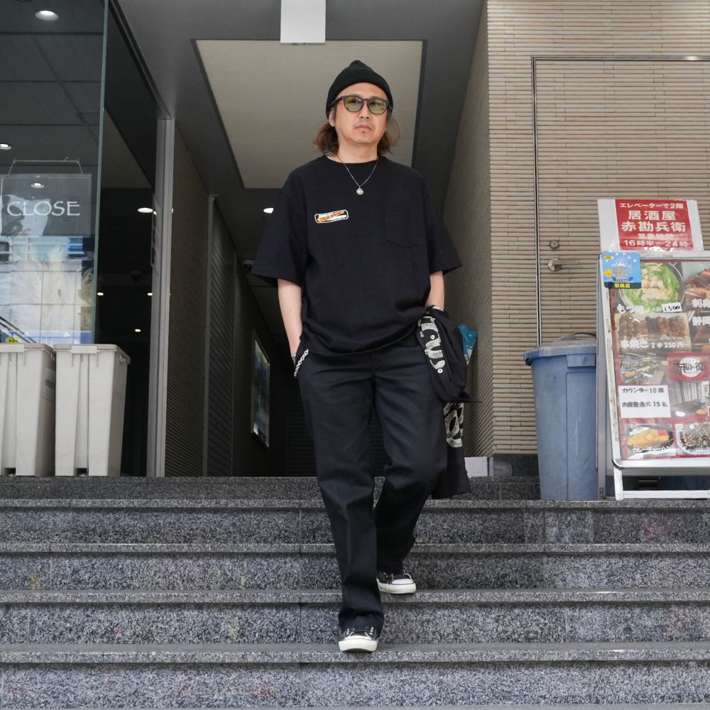 【ラスト1点】VINTAGE TYPE THUNDER CRAFT POCKET TEE (BLACK) / ヴィンテージ タイプ プリント ポケット Tシャツ