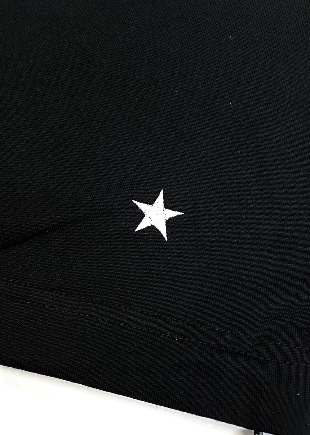 DRAWSTRING TEE (BLACK) / ロゴ刺繍 ドローストリング Tシャツ