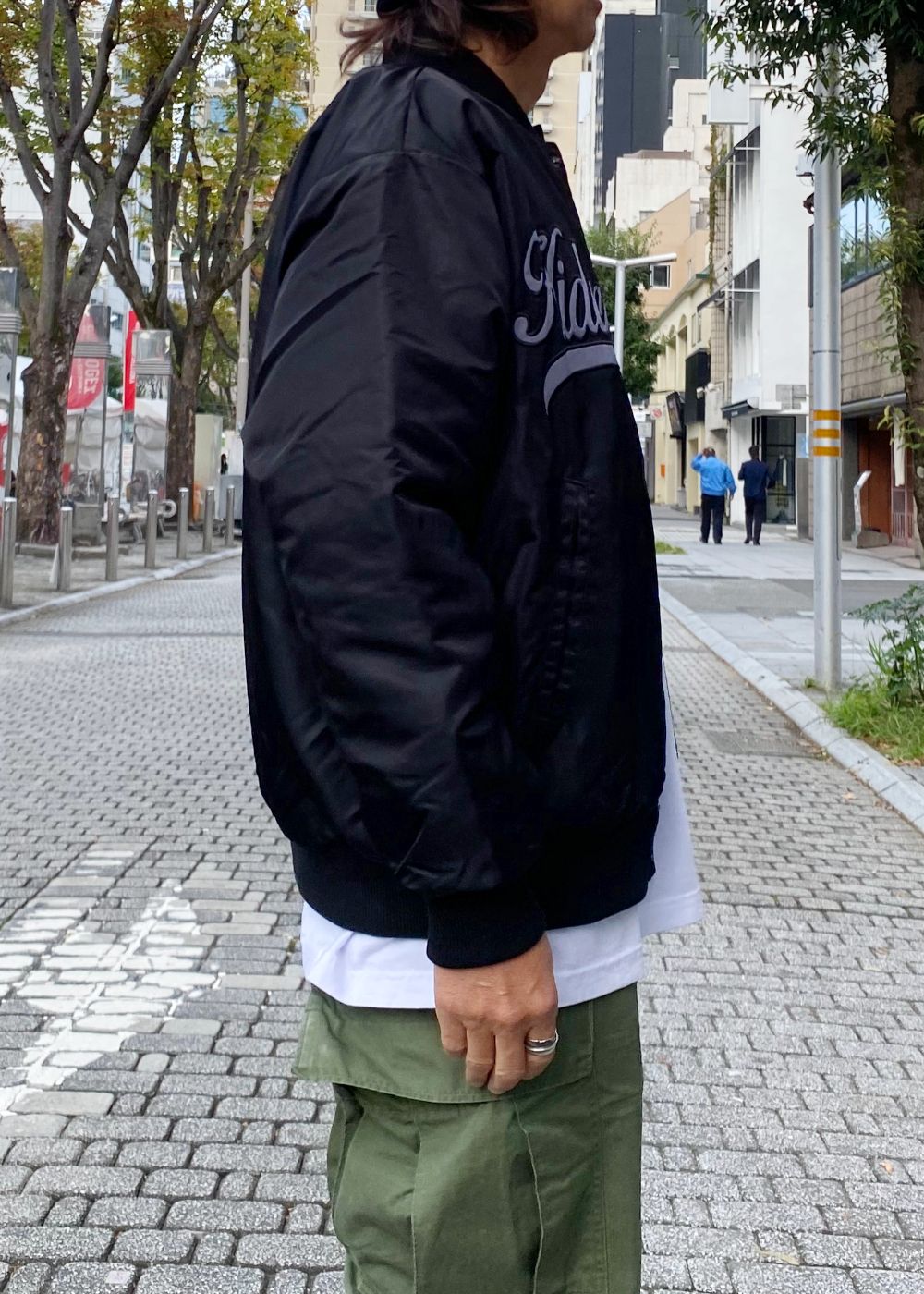 Nylon Varsity Jacket (BLACK) / オリジナル ナイロン スタジャン