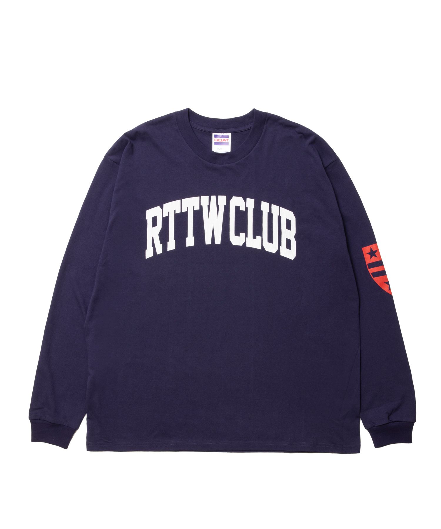 【ラスト1点】RTTW.C LS TEE (NAVY) / カレッジロゴ プリント Tシャツ