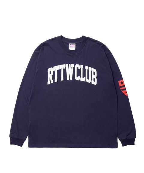 【ラスト1点】RTTW.C LS TEE (NAVY) / カレッジロゴ プリント Tシャツ