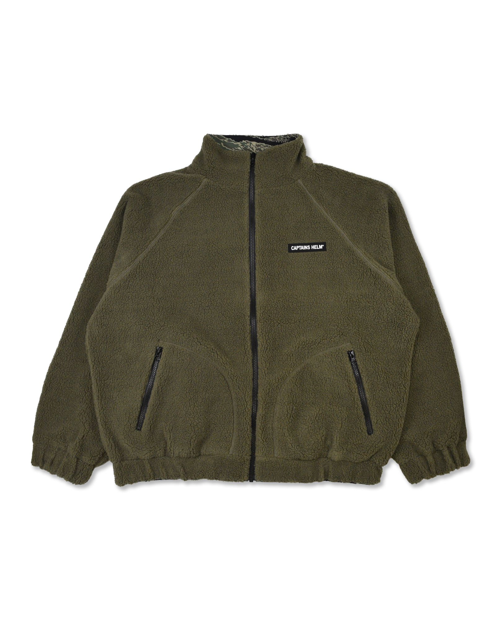 【ラスト1点】REVERSIBLE FLEECE JACKET (OLIVE×TIGER CAMO) / リバーシブル フリース ジャケット
