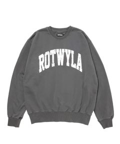ROTWYLA SWEAT (BLACK) / カレッジロゴ プリント ピグメント スウェット