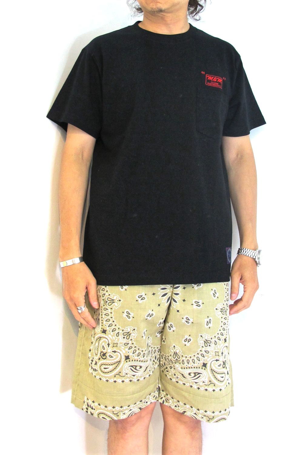 PRINT S/S TEE (BLACK) / アンライバルド コラボT
