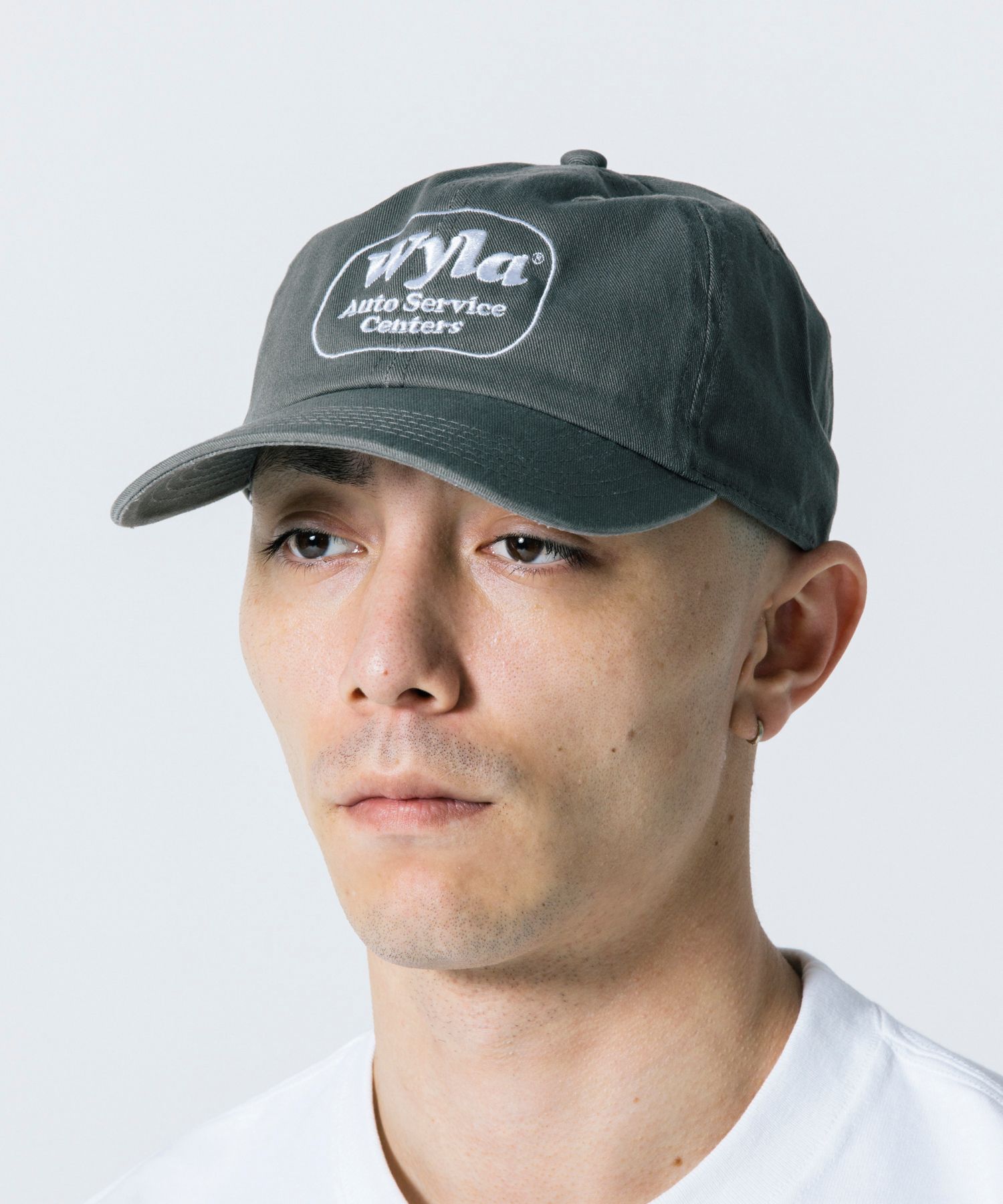 WYLA CAP (GREEN) / ロゴ刺繍 ダッド キャップ。
