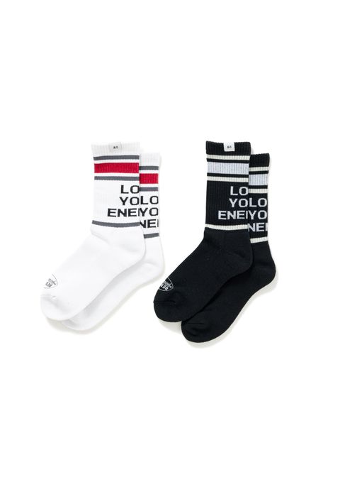 2 Pcs JACQUARD SOCKS "LARRY" (BURGUNDY) / 2パック ラインソックス