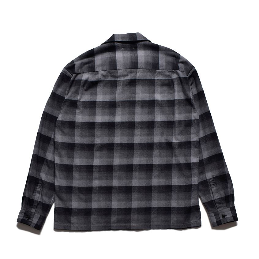 MINEDENIM - C.R Flow Ombre Check Open Collar L/S SH (BPT) / オンブレチェック オープンカラー シャツ | LOOPHOLE